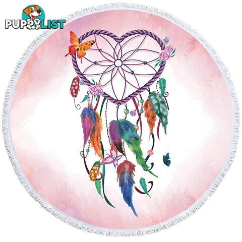 Heart Shape Dream Catcher Beach Towel - Towel - 7427046327824