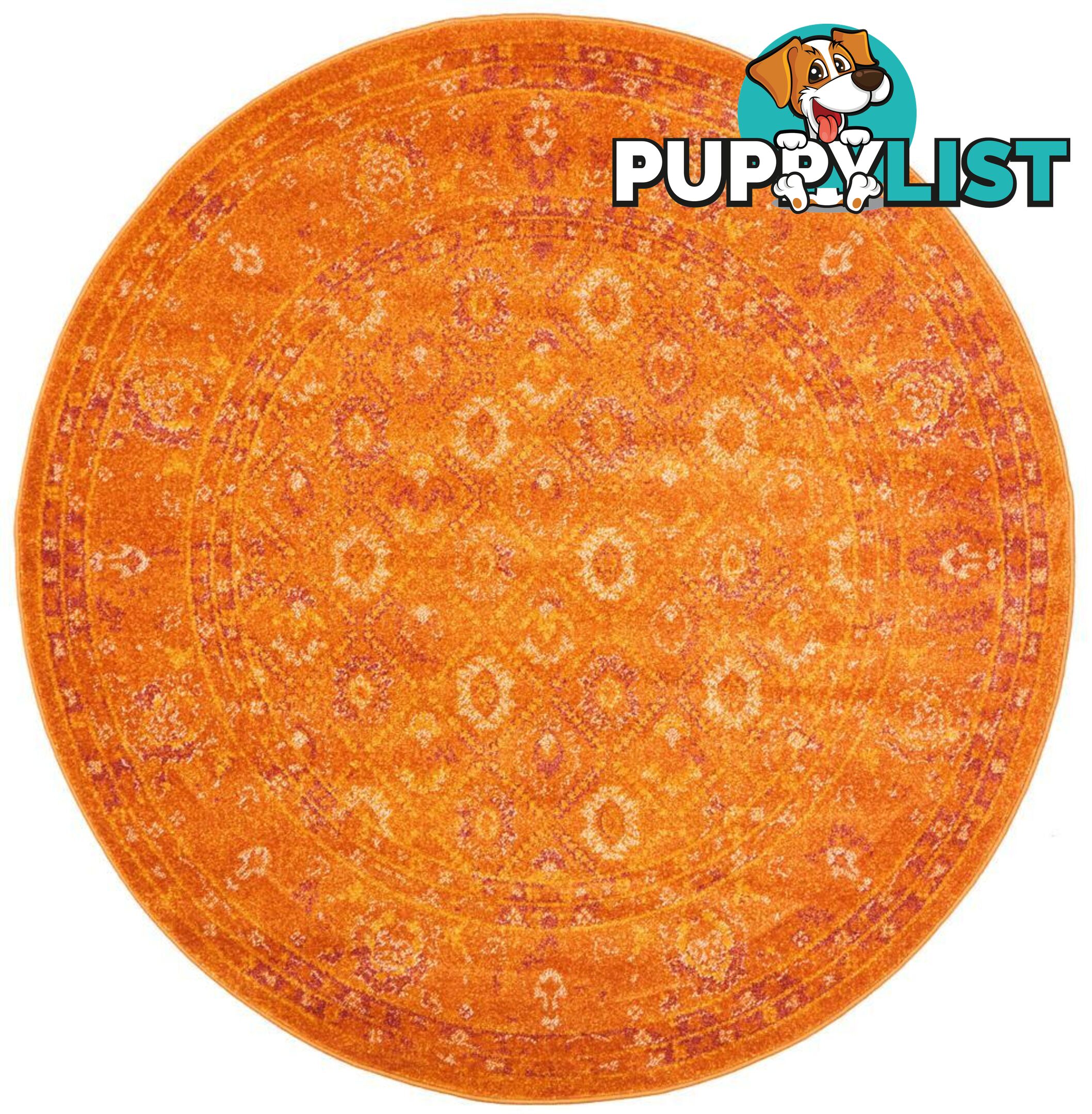 Radiance Burnt Orange Round Rug - Unbranded - 9375321886864