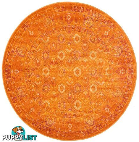 Radiance Burnt Orange Round Rug - Unbranded - 9375321886864