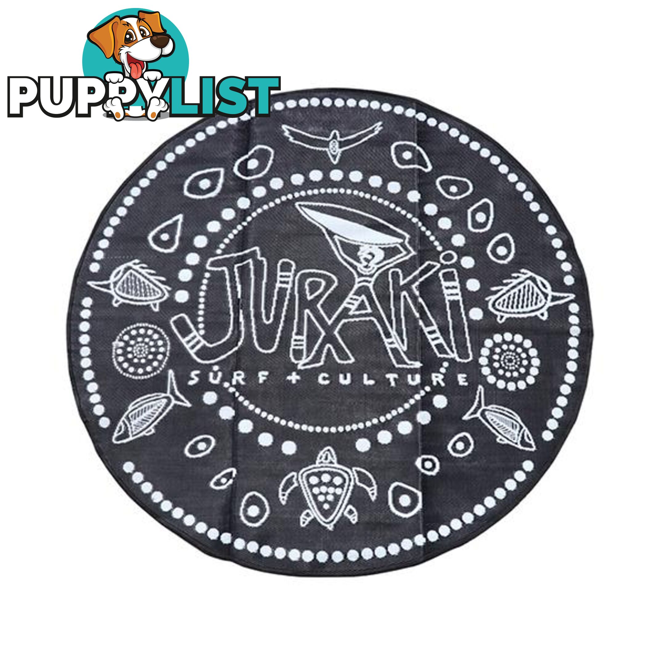 Juraki Surf Aboriginal Design Mat Black And White - Unbranded - 797776544615