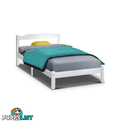 Artiss Wooden Bed Frame Mattress Base Timber Platform White - Artiss - 7427046196802