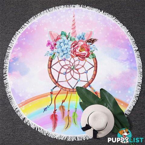 Unicorn Dream Catcher Beach Towel - Towel - 7427046332774