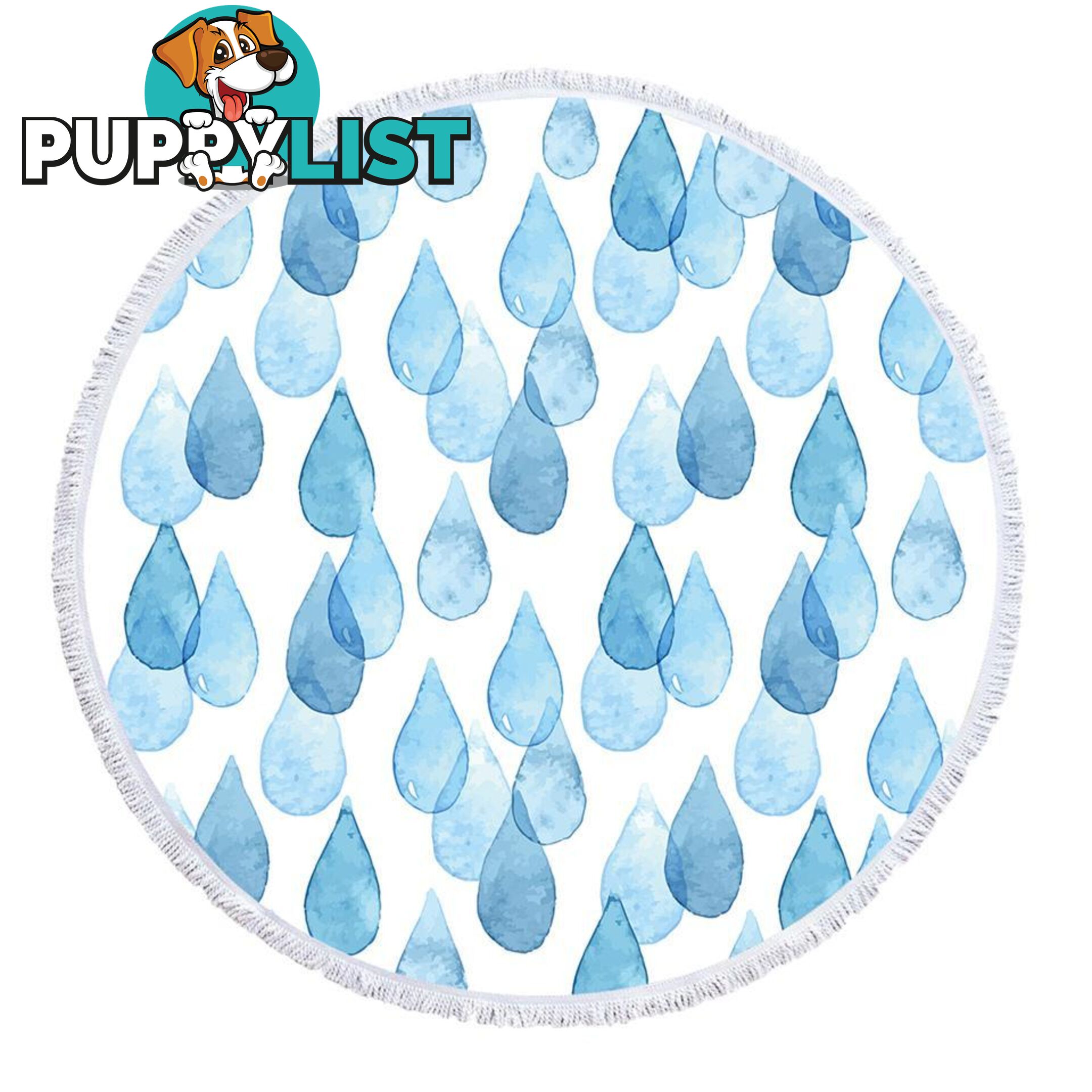 Blue Rain Drops Beach Towel - Towel - 7427046334143