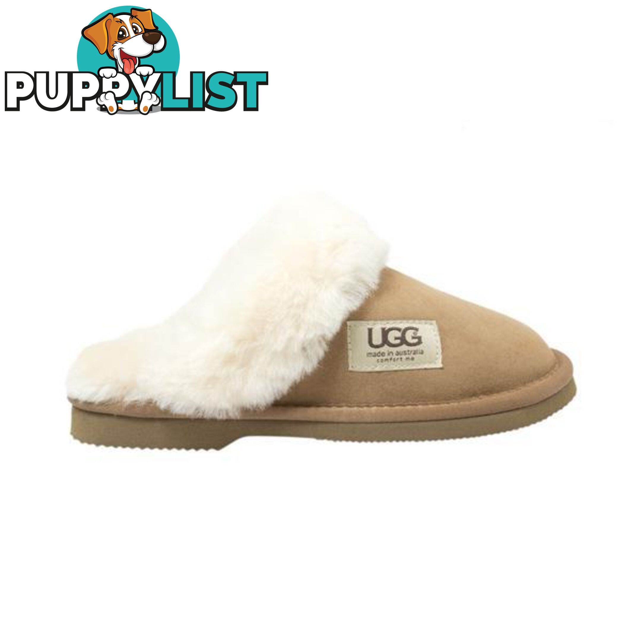 UGG Merino Sheepskin Fur Trim Scuff Memory Foam Chestnut - UGG - 822427524095