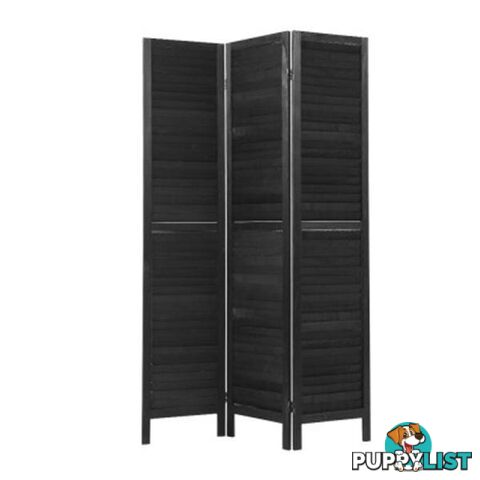 Room Divider Screen Privacy Wood Dividers Timber Stand Black - Artiss - 9355720018721