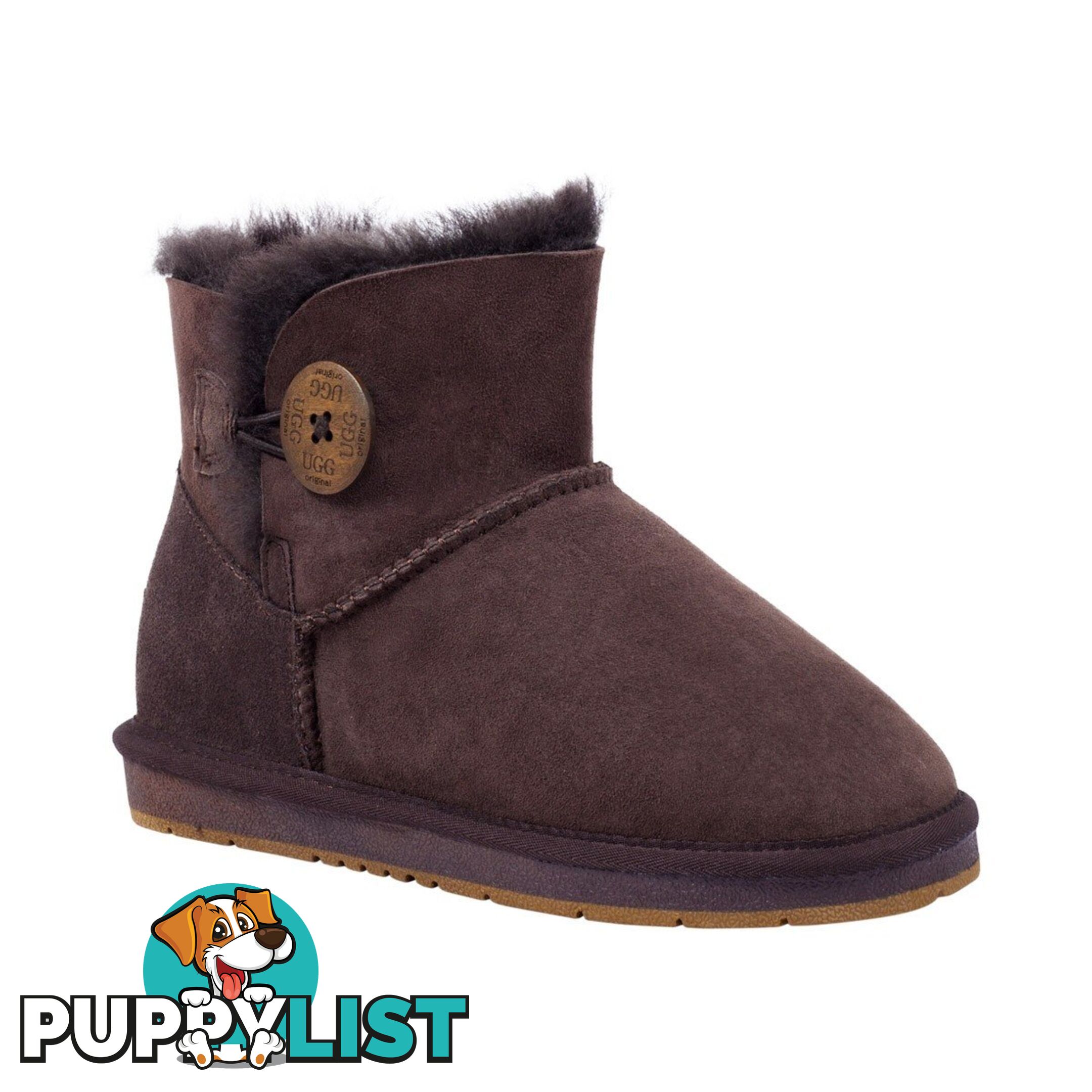 UGGS Mini Button Sheepskin Clove 5883 Unisex Chocolate - UGG - 822427509368