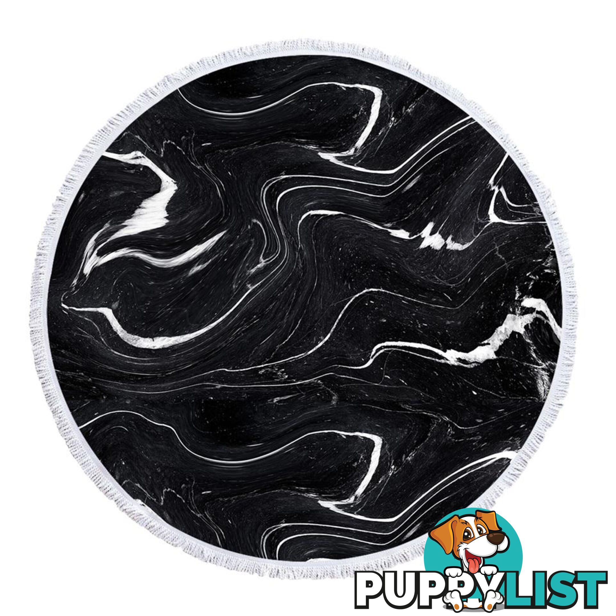 Black and White Marble Beach Towel - Towel - 7427046341066