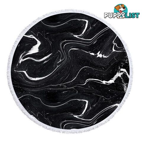 Black and White Marble Beach Towel - Towel - 7427046341066