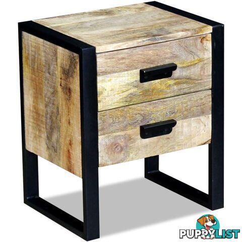 Side Table With 2 Drawers Solid Mango Wood 43 x 33 x 51 Cm - Unbranded - 4326500436771