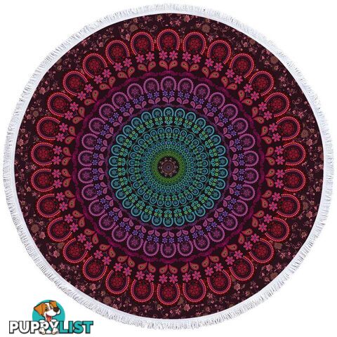 Turquoise Purplish Mandala Beach Towel - Towel - 7427046326056