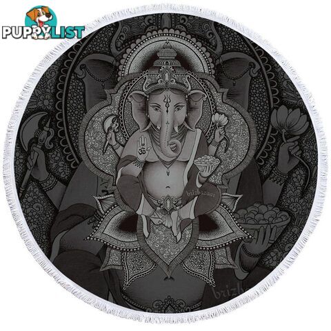 Grey Ganesh Beach Towel - Towel - 7427046325127