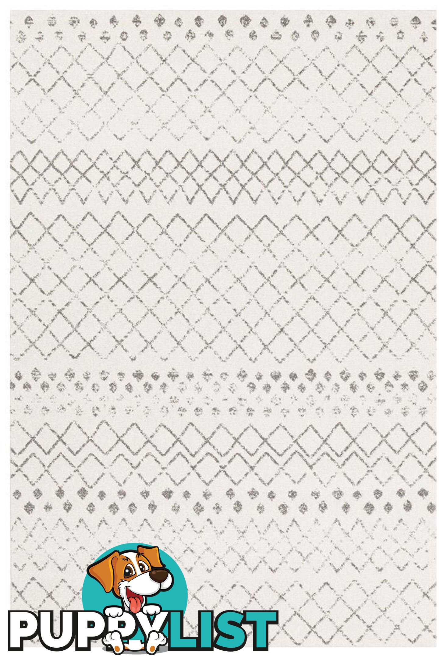 Oasis Selma White Grey Tribal Rug - Unbranded - 9375321846097