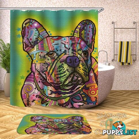 Colorful Bulldog Shower Curtain - Curtain - 7427046286107