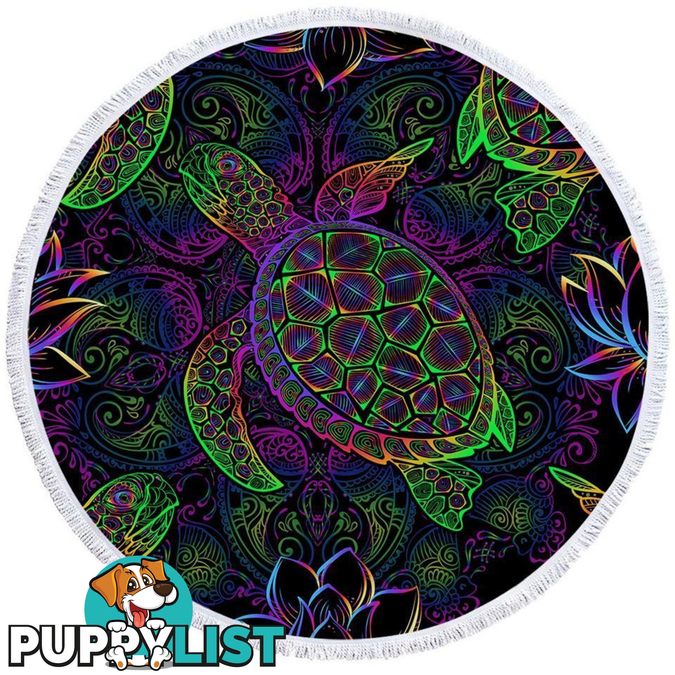 Colorful Oriental Turtle Beach Towel - Towel - 7427046310093