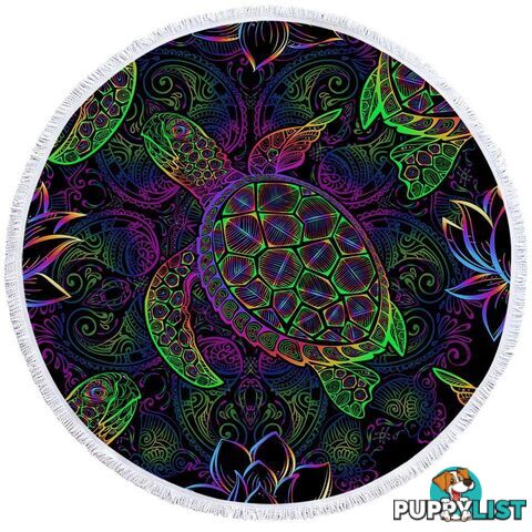 Colorful Oriental Turtle Beach Towel - Towel - 7427046310109