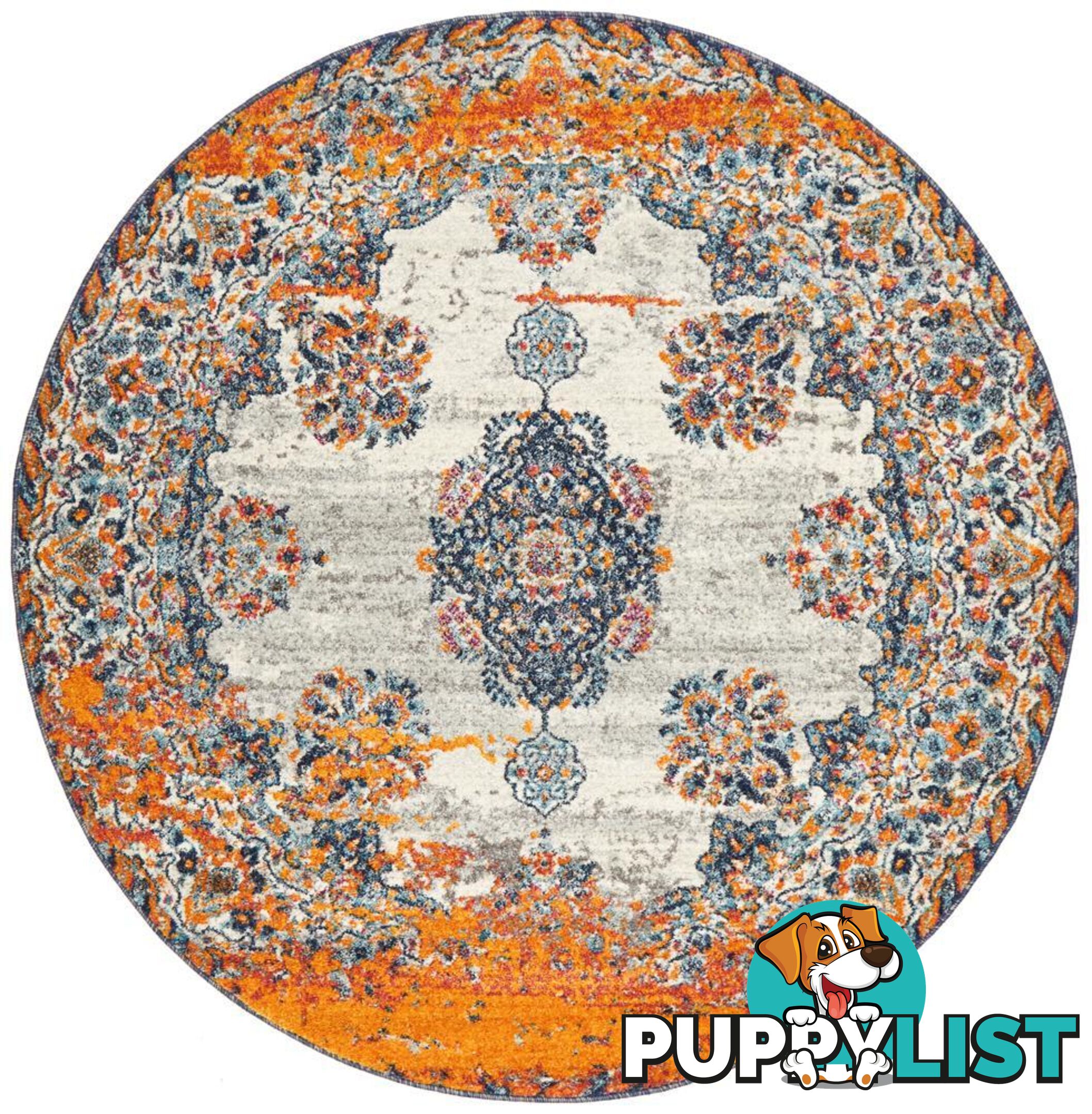 Radiance Bone Round Rug - Unbranded - 9375321886987