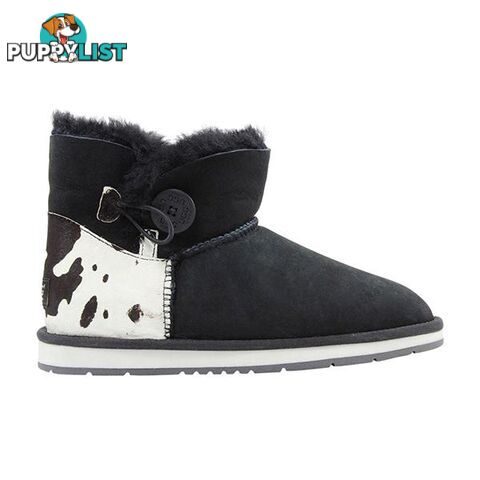 Auzland Cow Print Mini Bailey Button Ugg Boot - AUZLAND - 822427506015