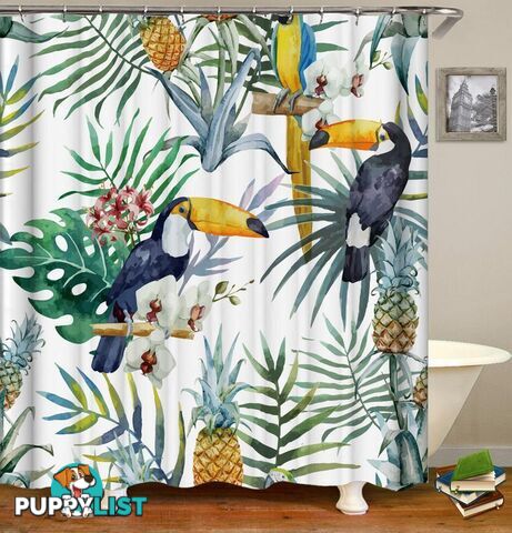 Toucans ft Pineapples Painting Shower Curtain - Curtain - 7427045978102