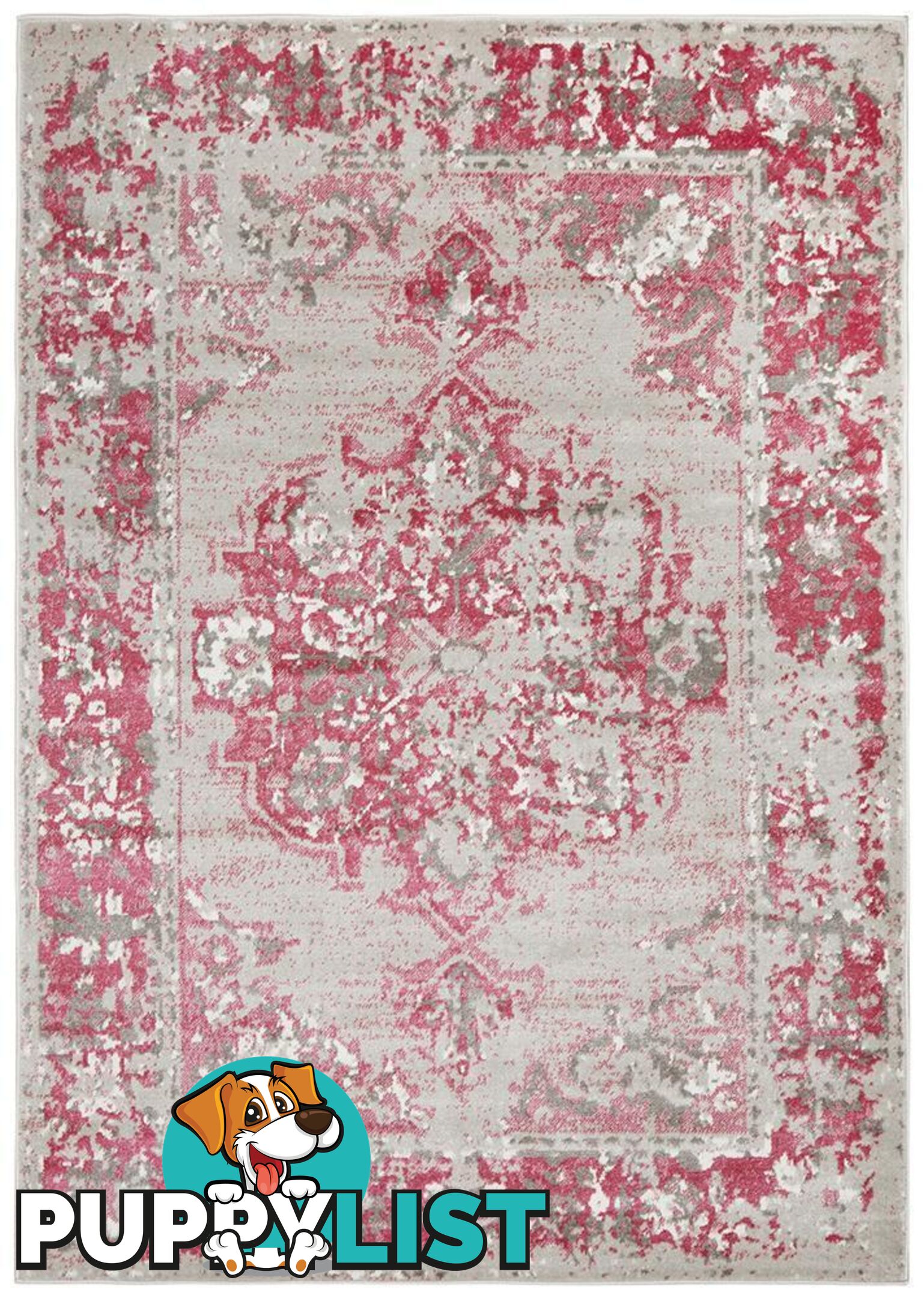 Alexa Transitional Grey Fuchsia Rug - Unbranded - 9375321848930