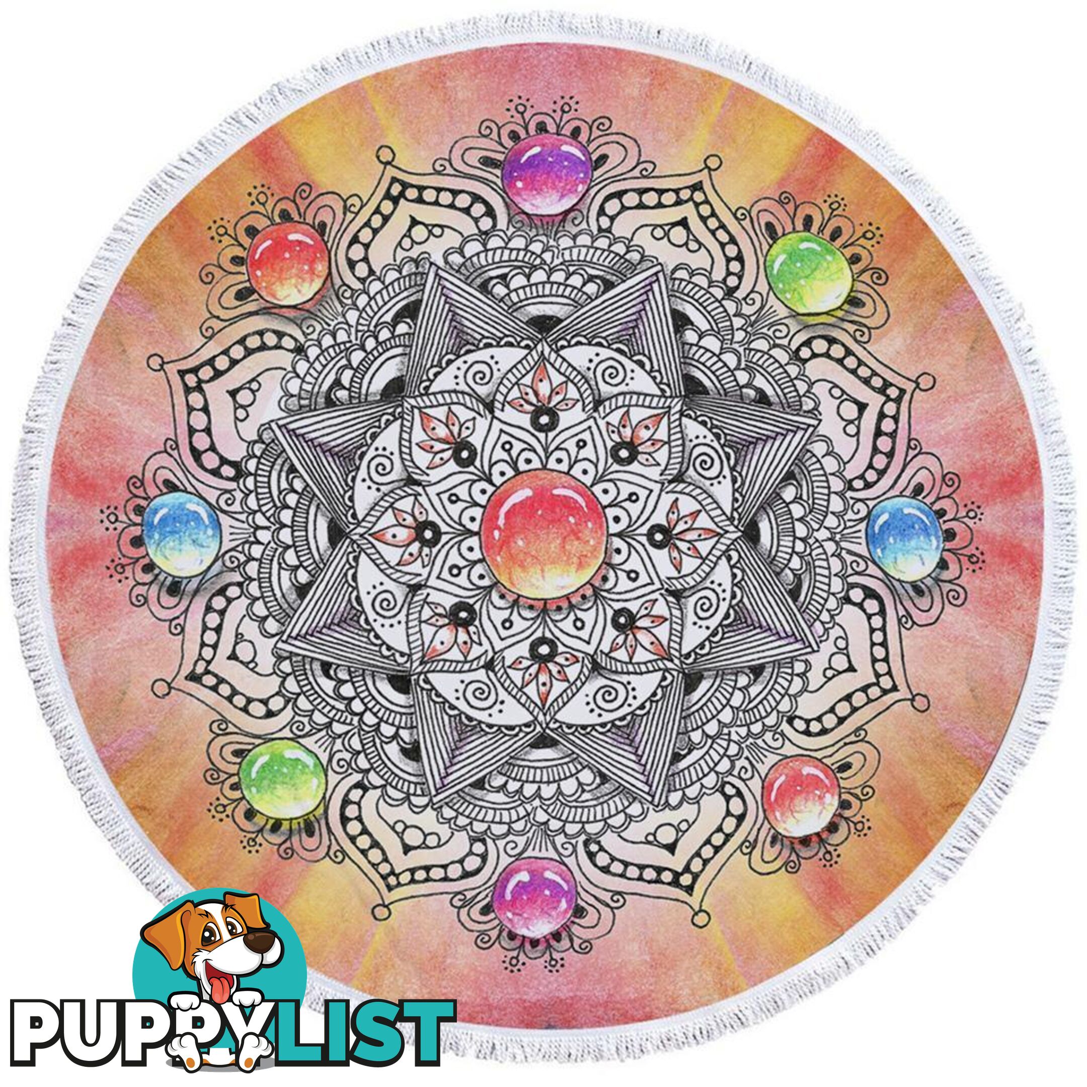 Colorful Pastel Mandala Beach Towel - Towel - 7427046314091