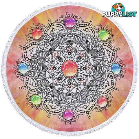 Colorful Pastel Mandala Beach Towel - Towel - 7427046314091