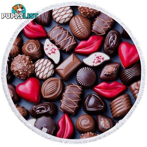 Chocolate Bonbons Beach Towel - Towel - 7427046316545