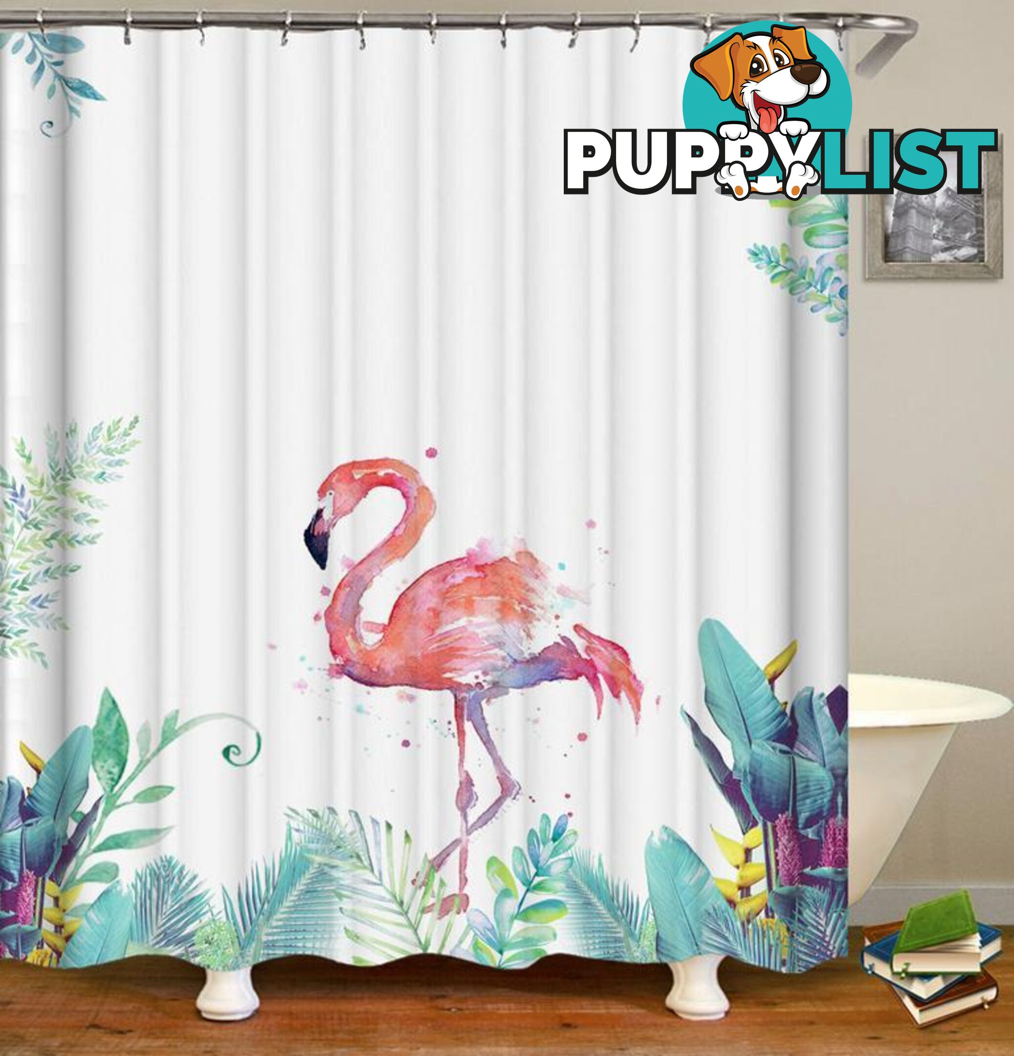 Art Painting Flamingo Shower Curtain - Curtain - 7427005928680