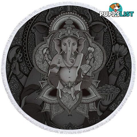 Grey Ganesh Beach Towel - Towel - 7427046325103