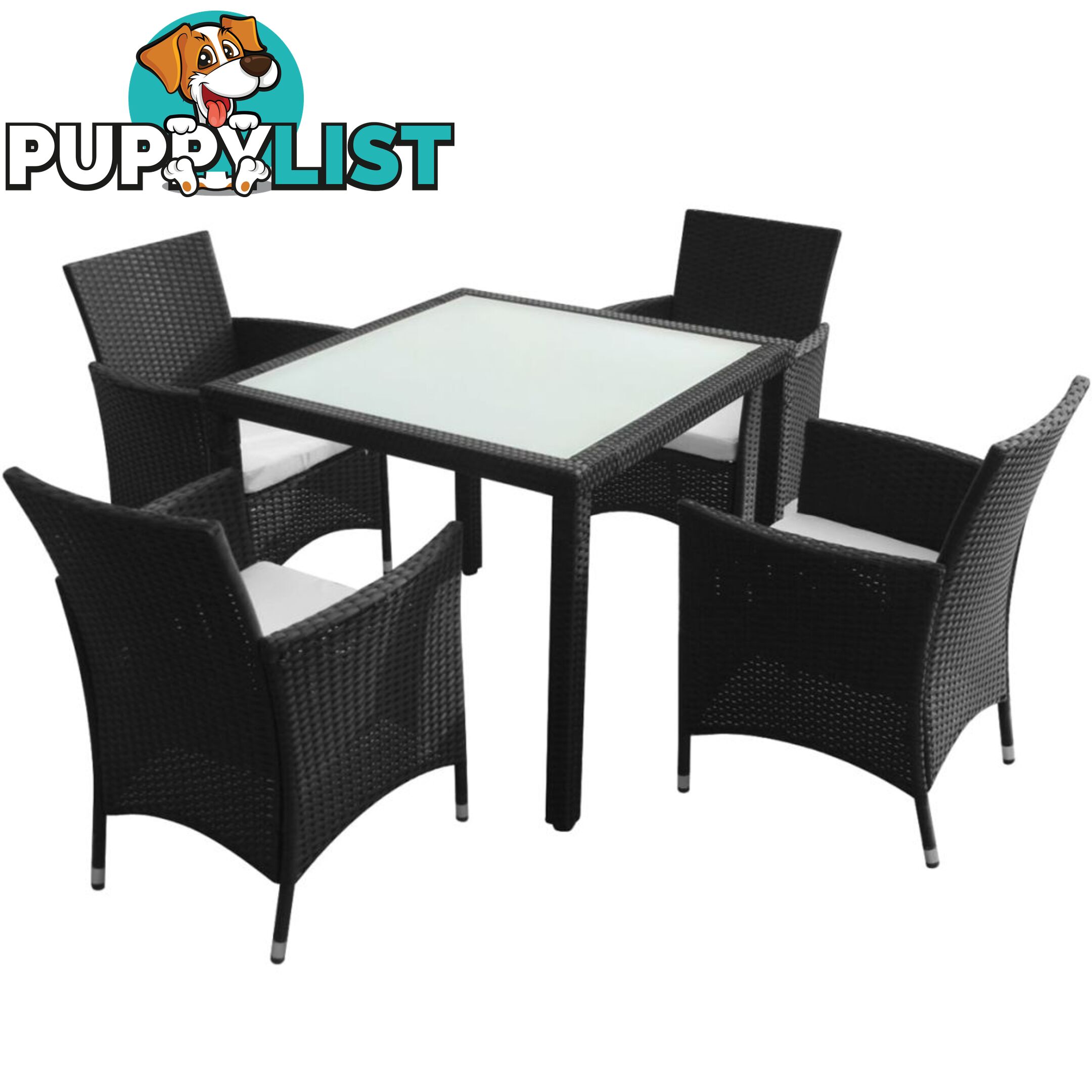 Garden Furniture Poly Rattan Set (9 Pcs) - Black - Unbranded - 4326500419002