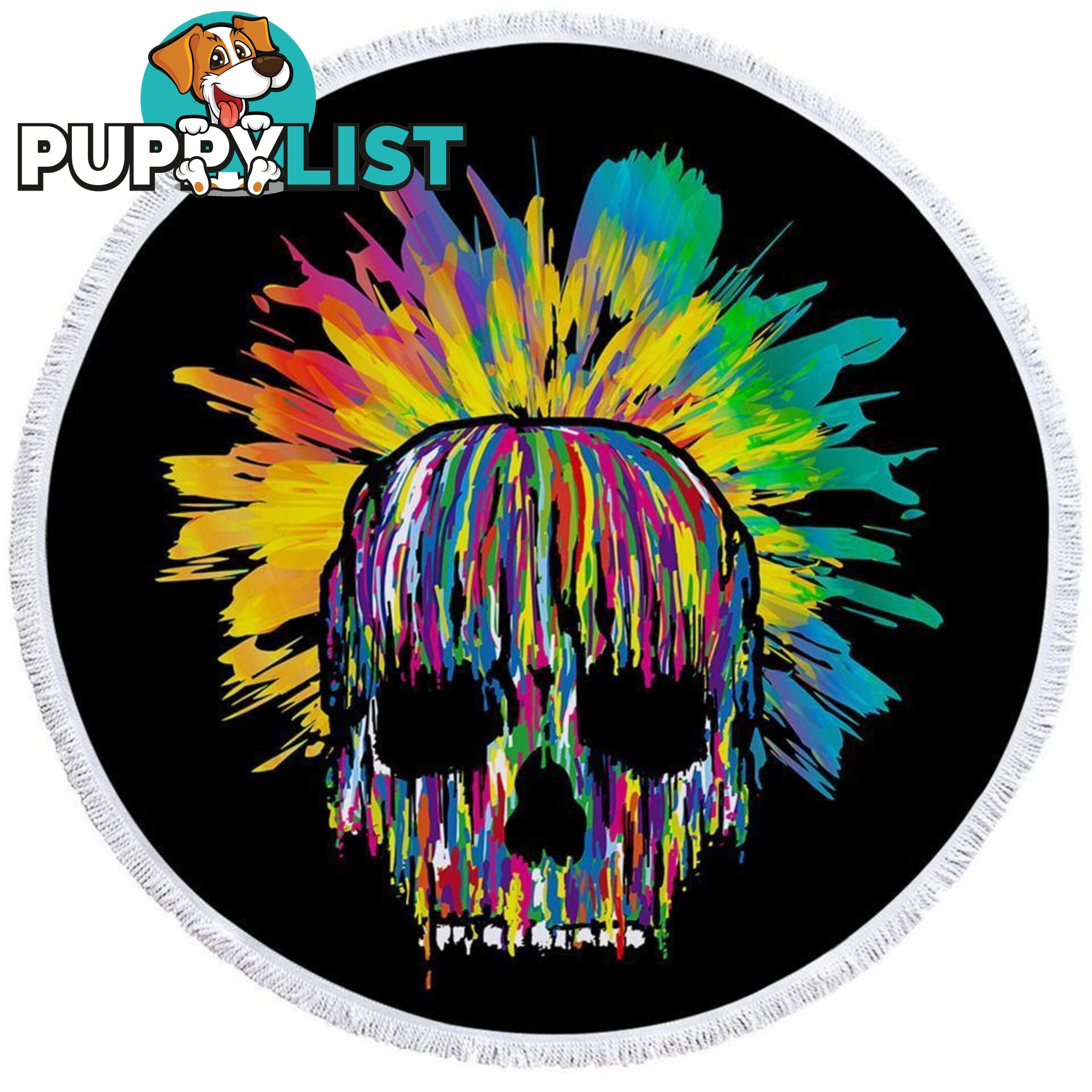 Paint Blast Skull Beach Towel - Towel - 7427046322652