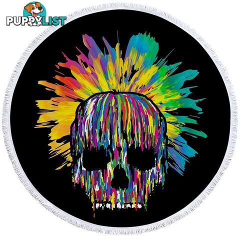 Paint Blast Skull Beach Towel - Towel - 7427046322652