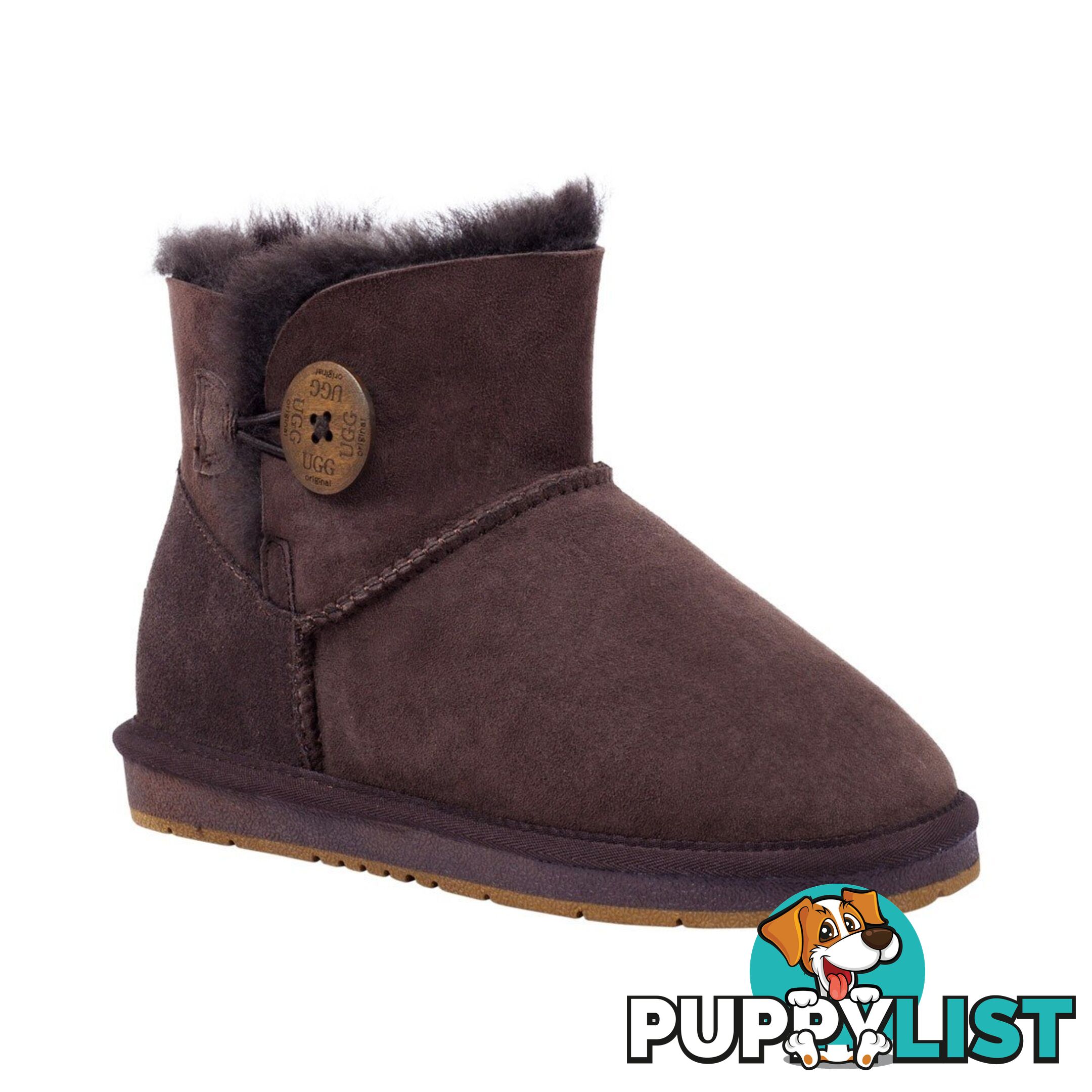 UGGS Mini Button Sheepskin Clove 5883 Unisex Chocolate - UGG - 822427509382