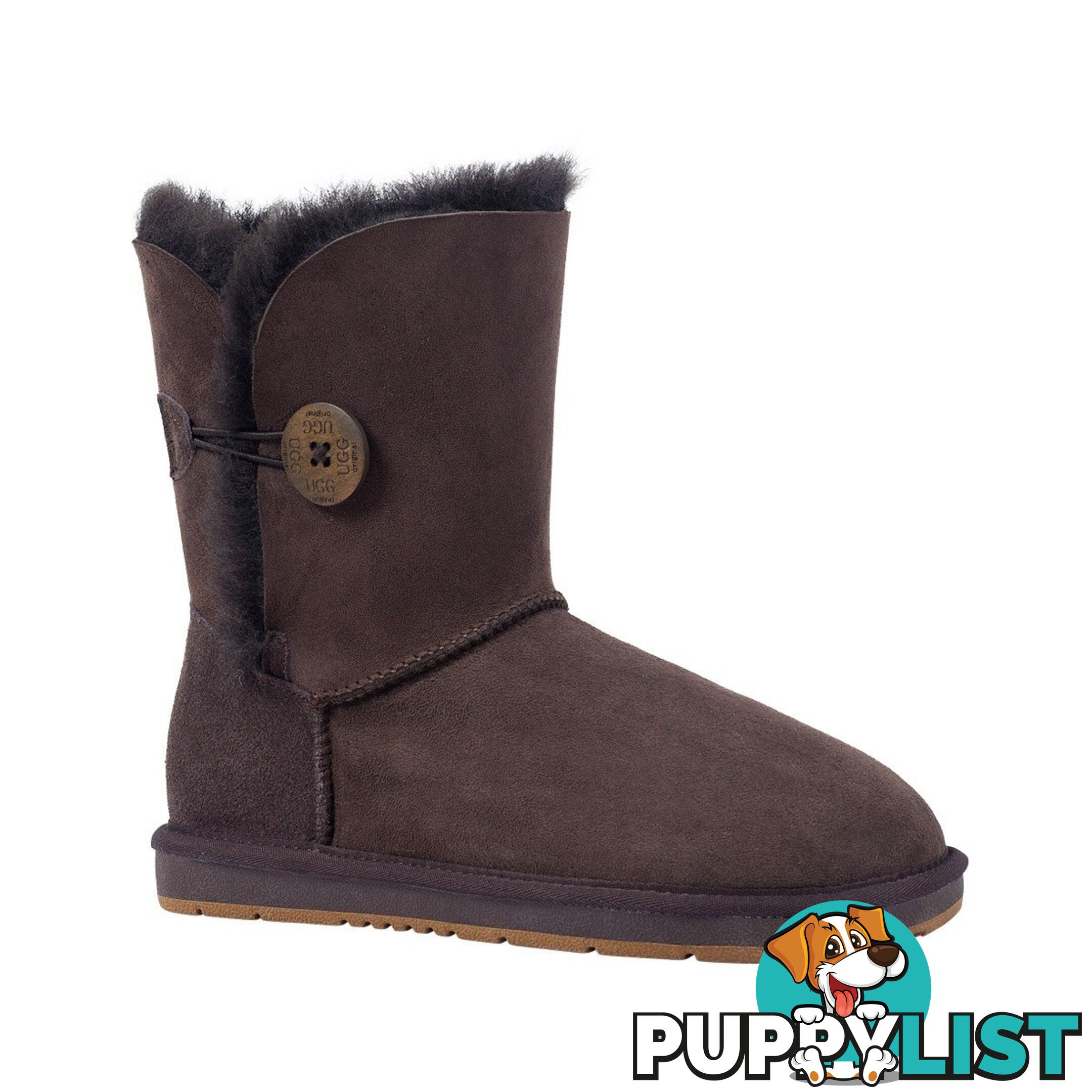 UGGS Single Button Short Sheepskin Cedar Unisex Chocolate - UGG - 822427508705