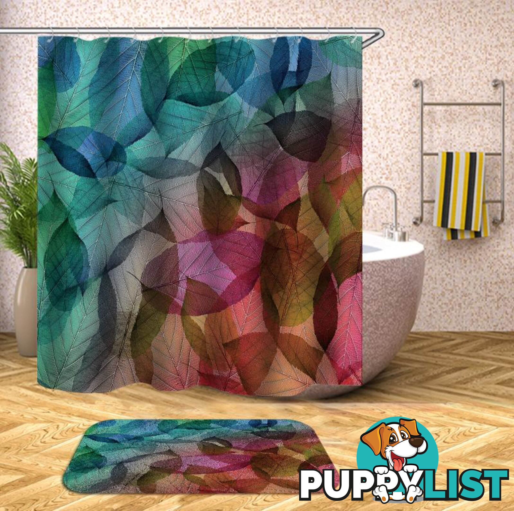 Colorful Leaves Shower Curtain - Curtain - 7427045995772