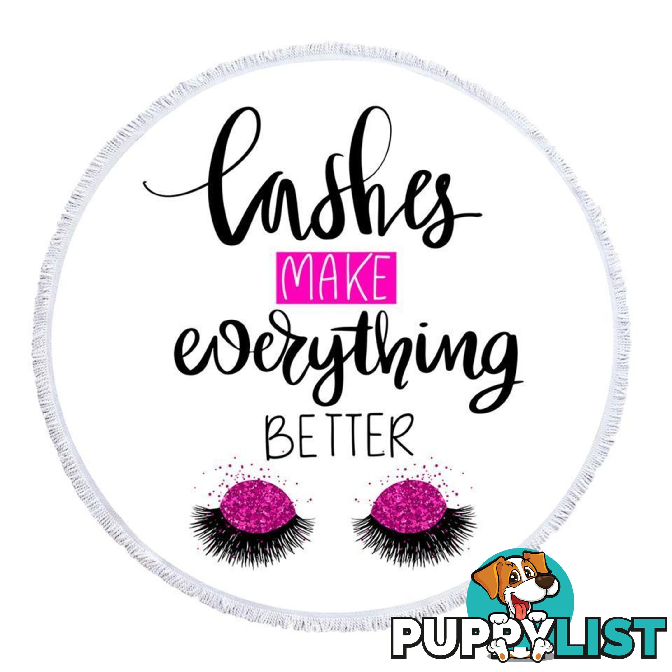 Lashes Make Everything Better Beach Towel - Towel - 7427046334419