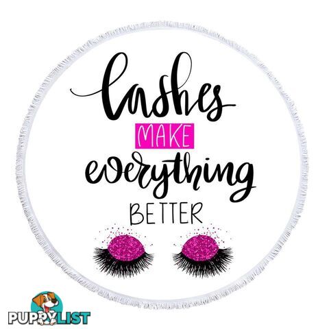 Lashes Make Everything Better Beach Towel - Towel - 7427046334419