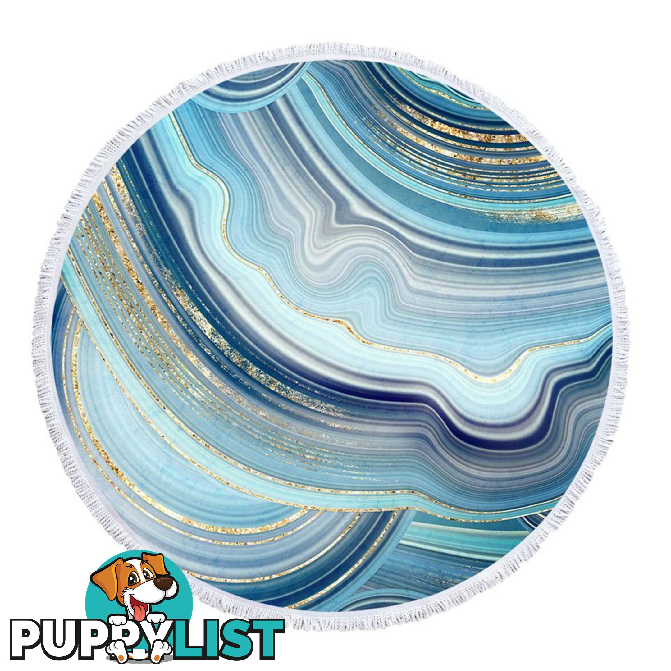 Blueish Marble Beach Towel - Towel - 7427046342551