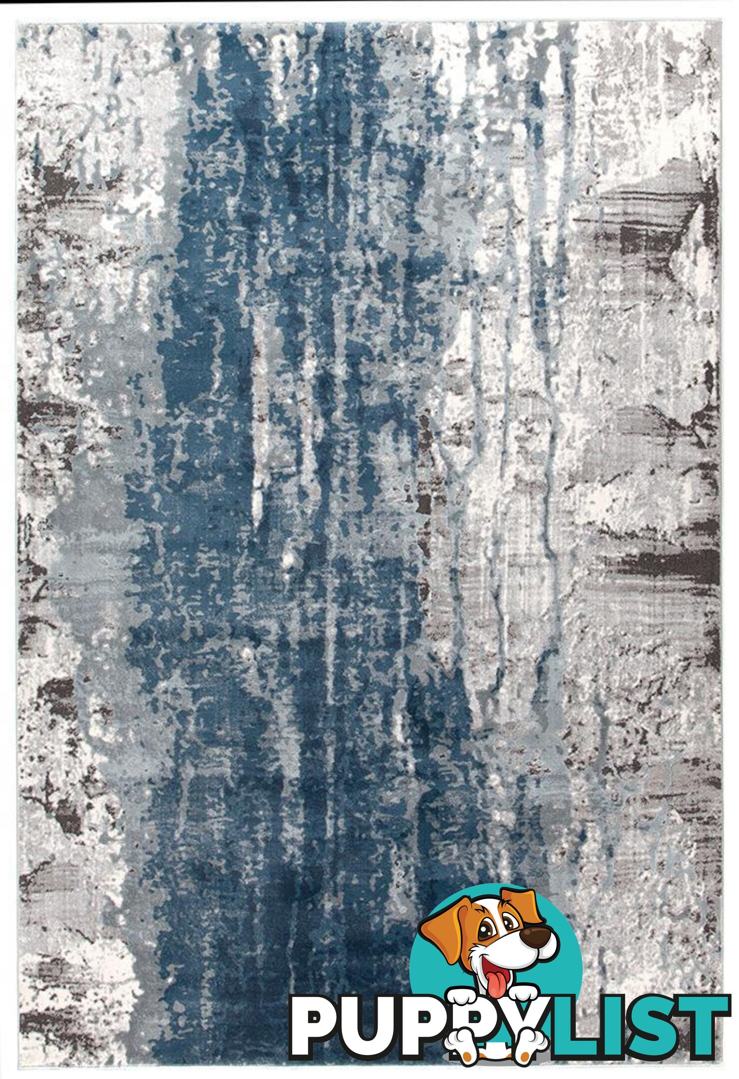 Kendra Roxana Distressed Timeless Blue Grey White Rug - Unbranded - 9375321833295