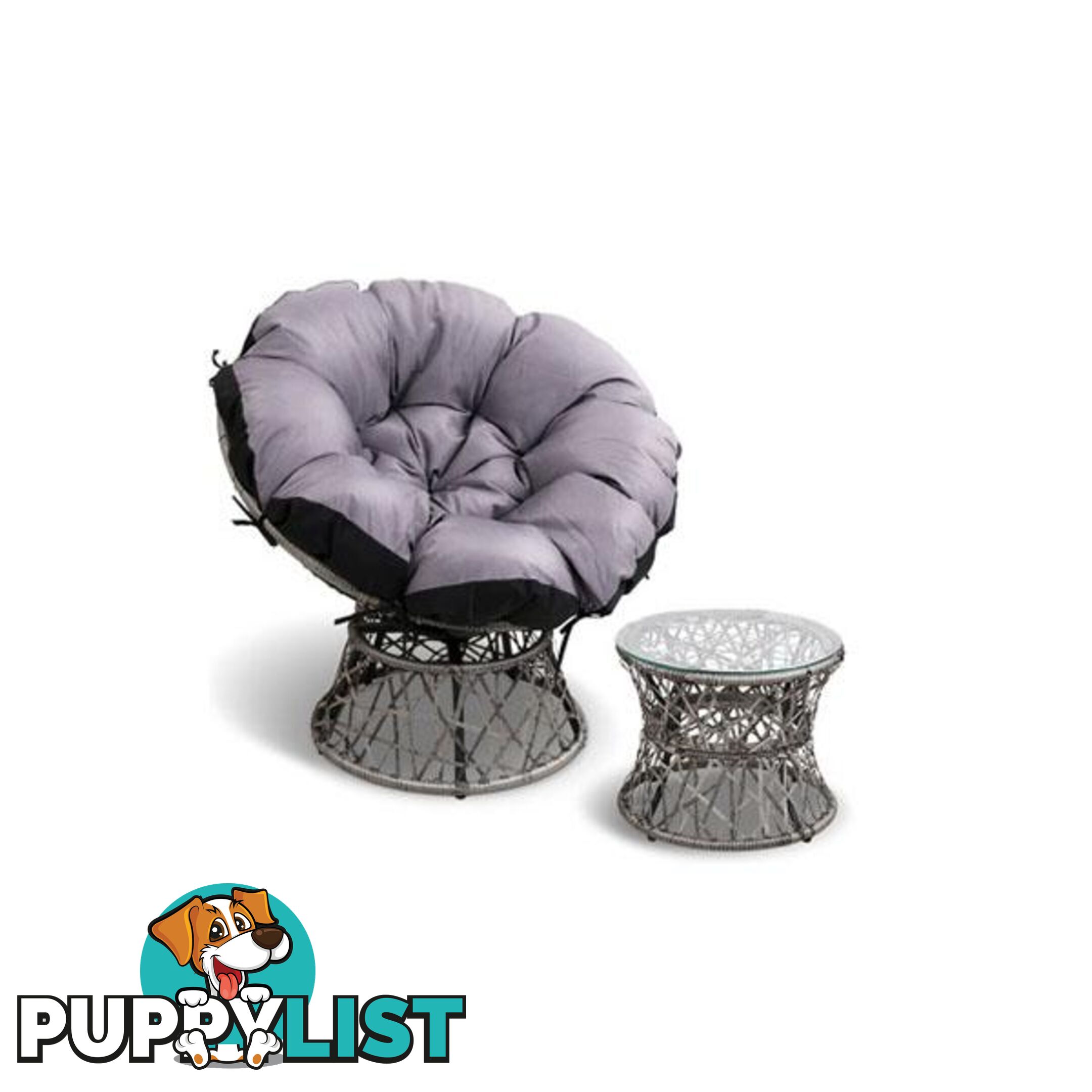Gardeon Papasan Chair and Side Table - Gardeon - 9350062157787
