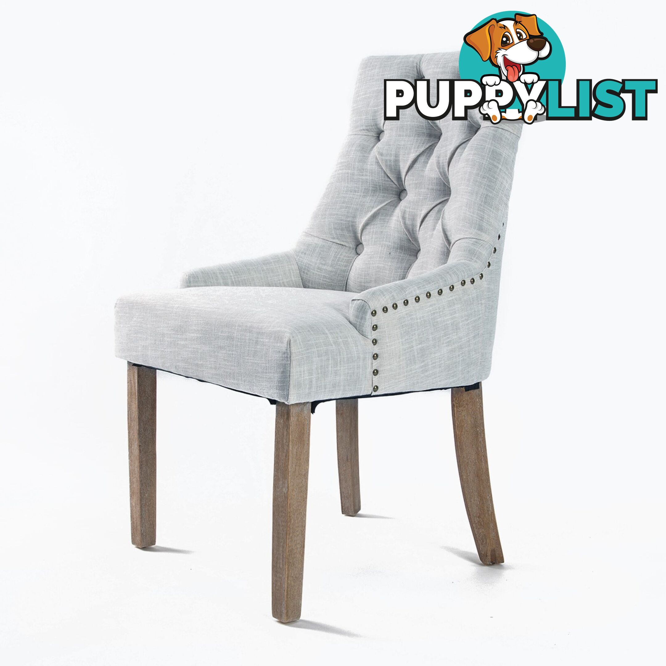 1X French Provincial Oak Leg Chair AMOUR - GREY - Unbranded - 9352338008274