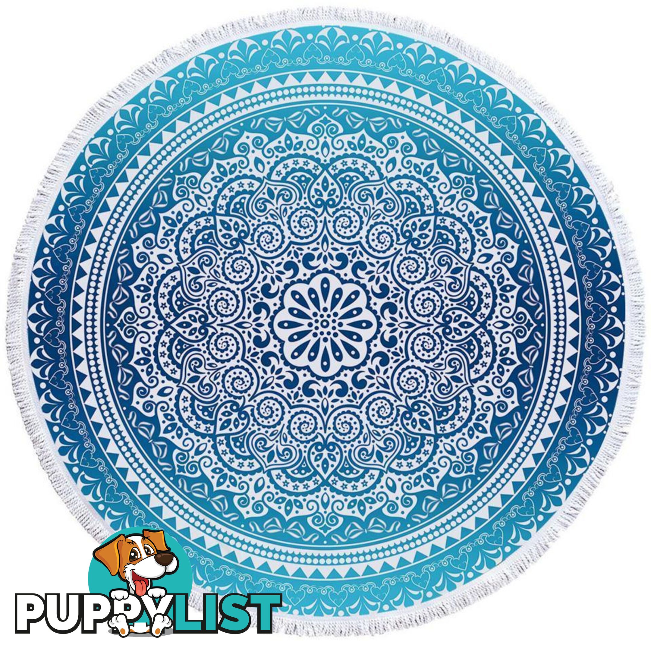 Blue Hues Mandala Beach Towel - Towel - 7427046326766