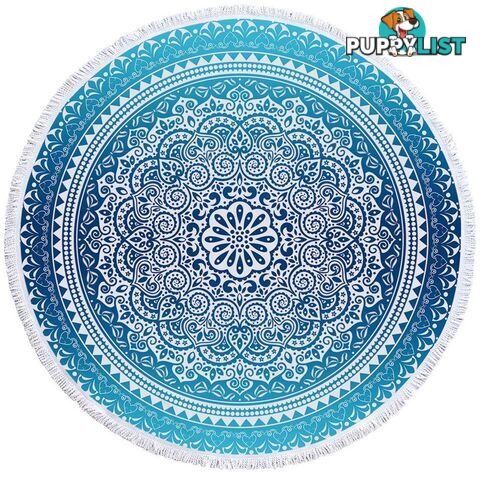 Blue Hues Mandala Beach Towel - Towel - 7427046326766