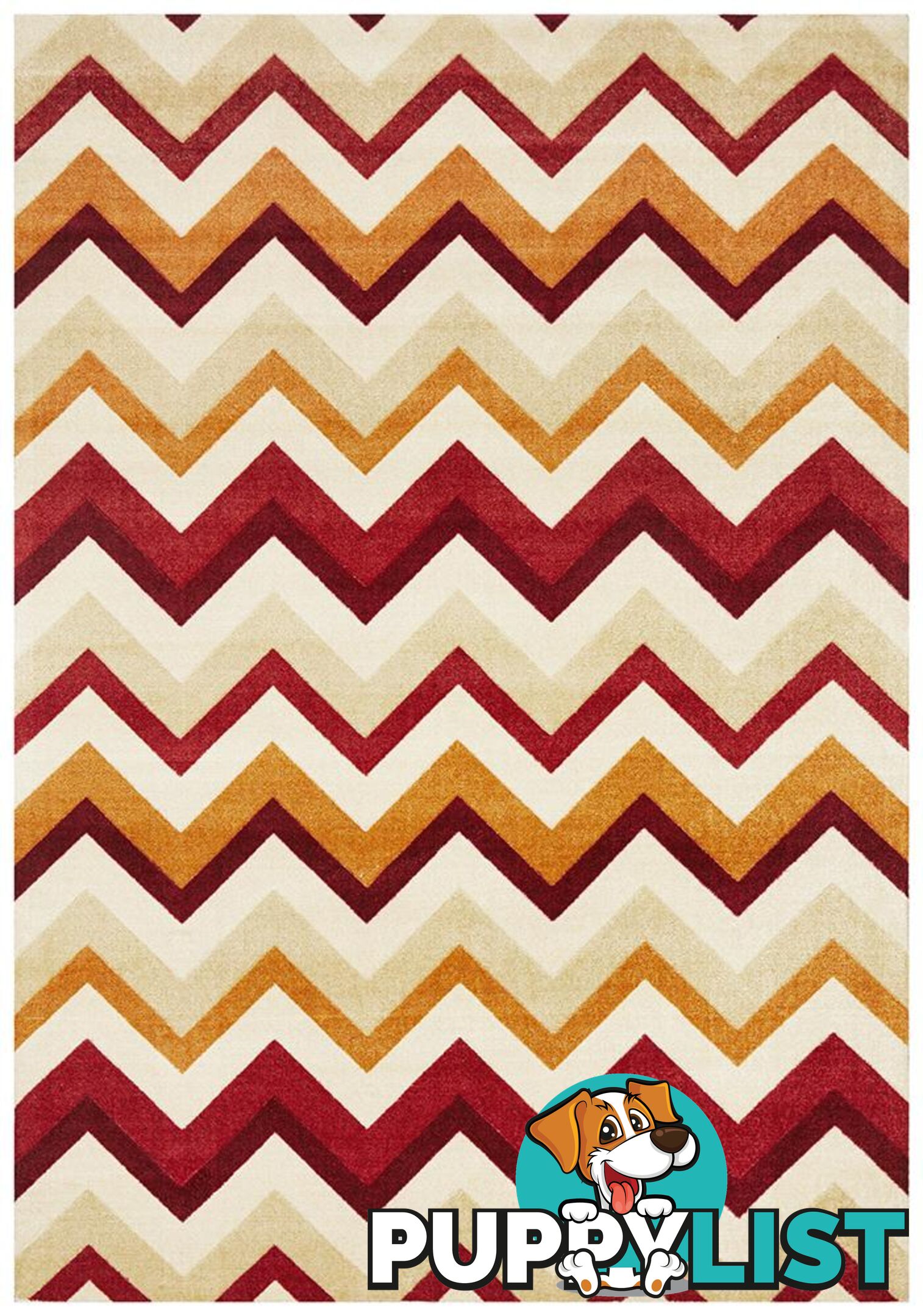 City Stunning Chevron Design Rust Red Rug - Unbranded - 7427046222778