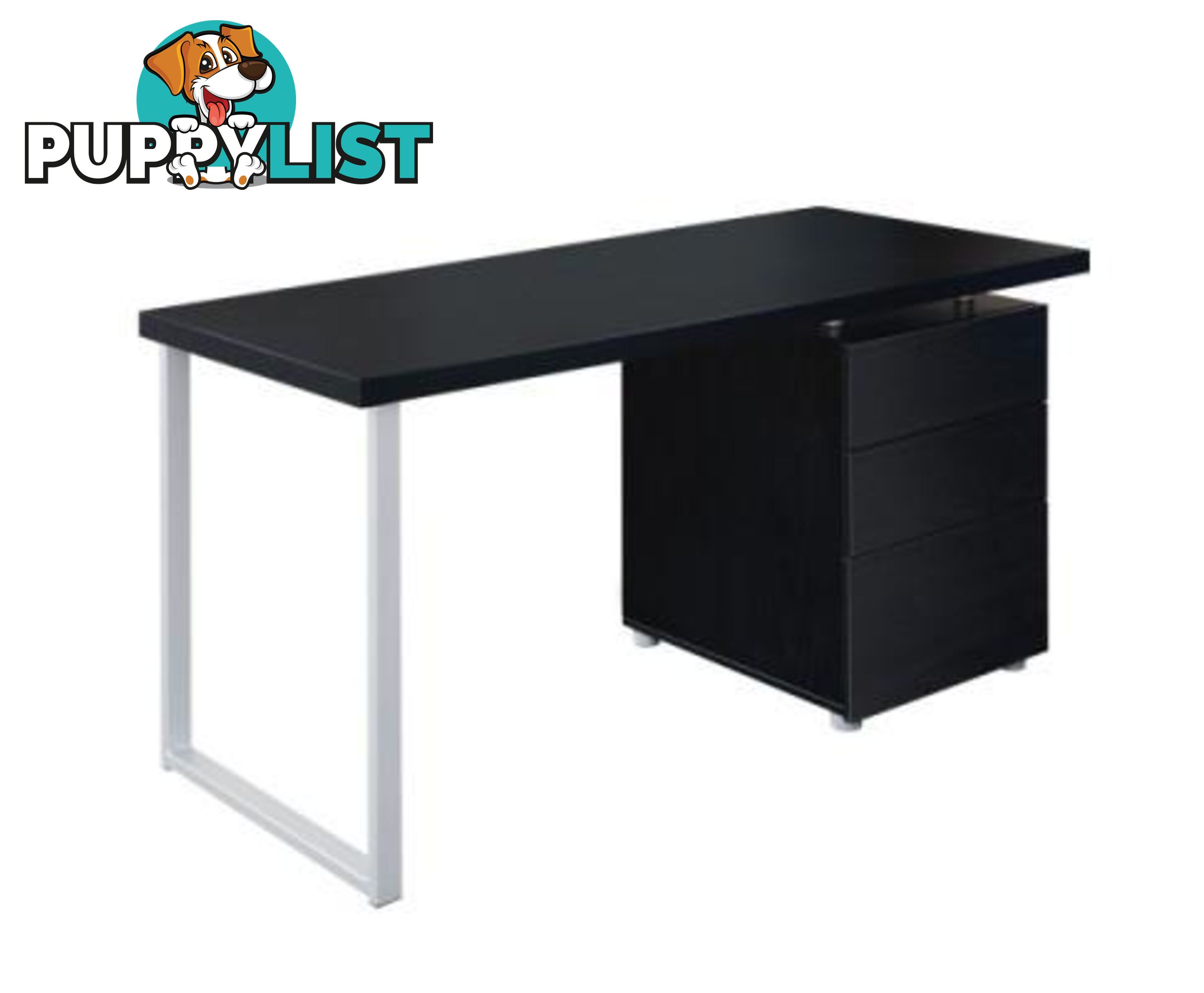 Office Study Computer Desk w/ 3 Drawer Cabinet - Artiss - 7427005869372