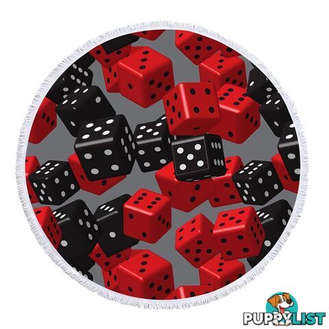 Red and Black Dice Beach Towel - Towel - 7427046334921