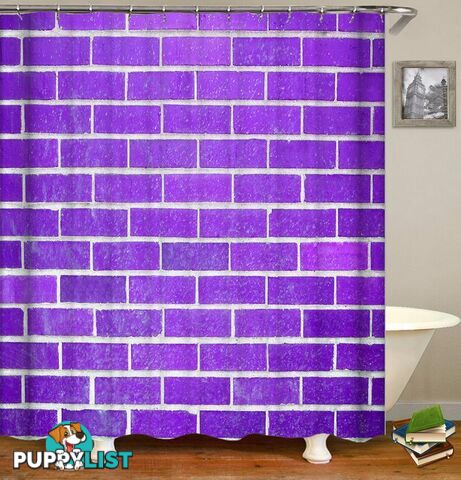 Purple Brick Wall Shower Curtain - Curtain - 7427045987906