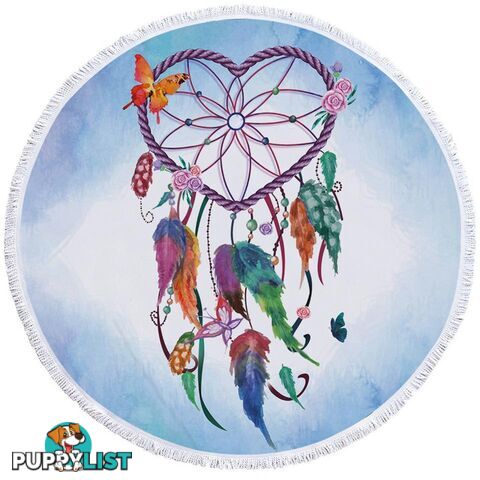 Heart Dream Catcher Beach Towel - Towel - 7427046331012