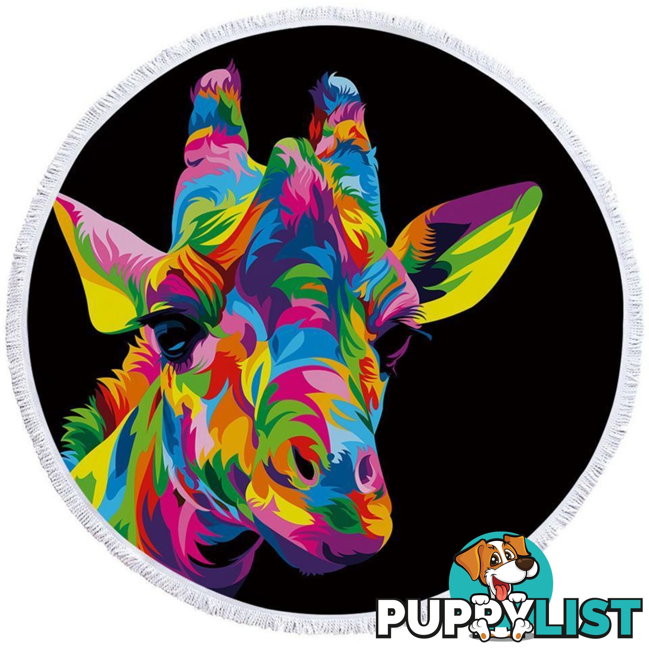 Colorful Giraffe Beach Towel - Towel - 7427046323765