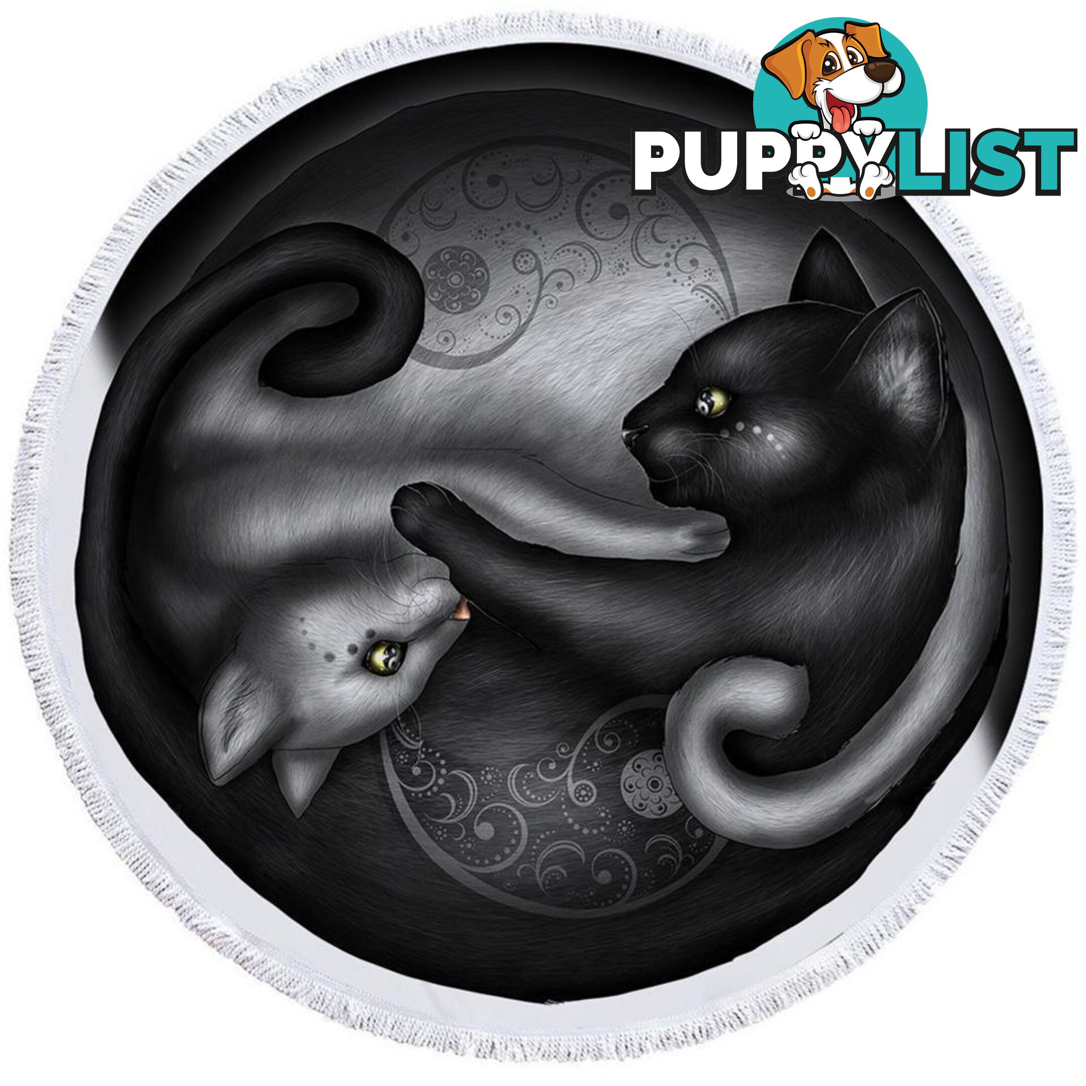 Yin and Yang Cats Beach Towel - Towel - 7427046329675