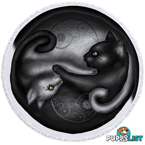 Yin and Yang Cats Beach Towel - Towel - 7427046329675